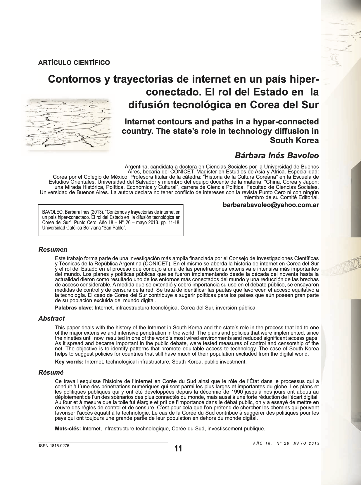 Contornos y trayectorias de internet en un país hiper-conectado. El rol del Estado en la difusión tecnológica en Corea del Sur