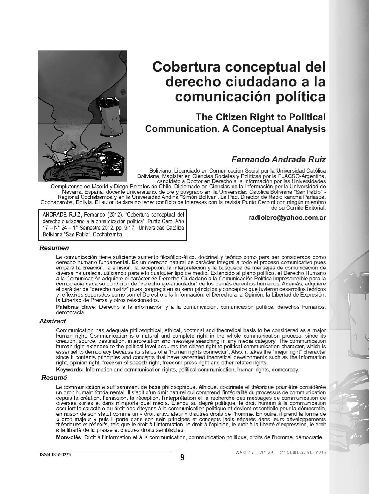 Cobertura conceptual del derecho ciudadano a la comunicación política