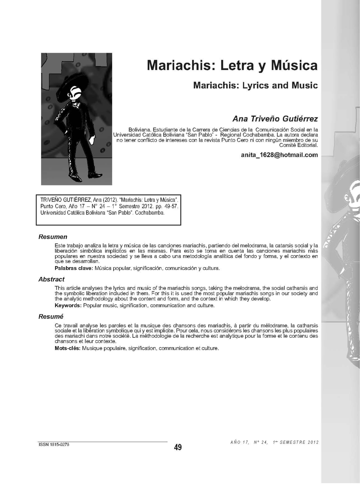 Mariachis: Letra y Música