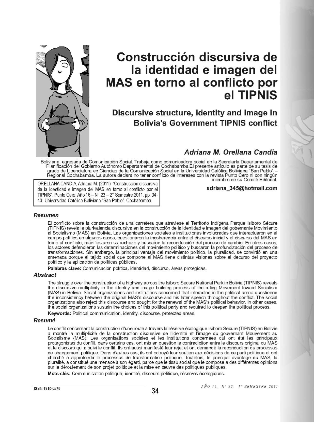 Construcción discursiva de la identidad e imagen del MAS en torno al conflicto por el TIPNIS