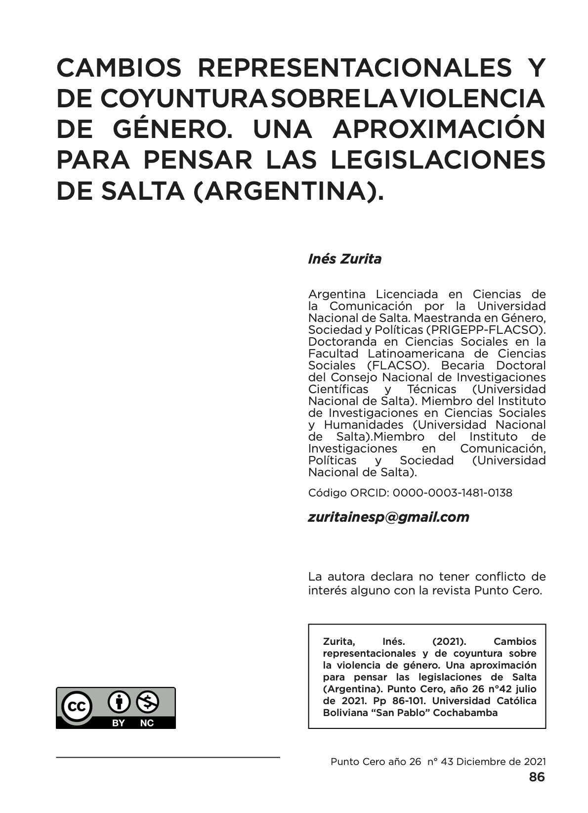 Cambios representacionales y de coyuntura sobre la violencia de género. Una aproximación para pensar las legislaciones de Salta (Argentina).