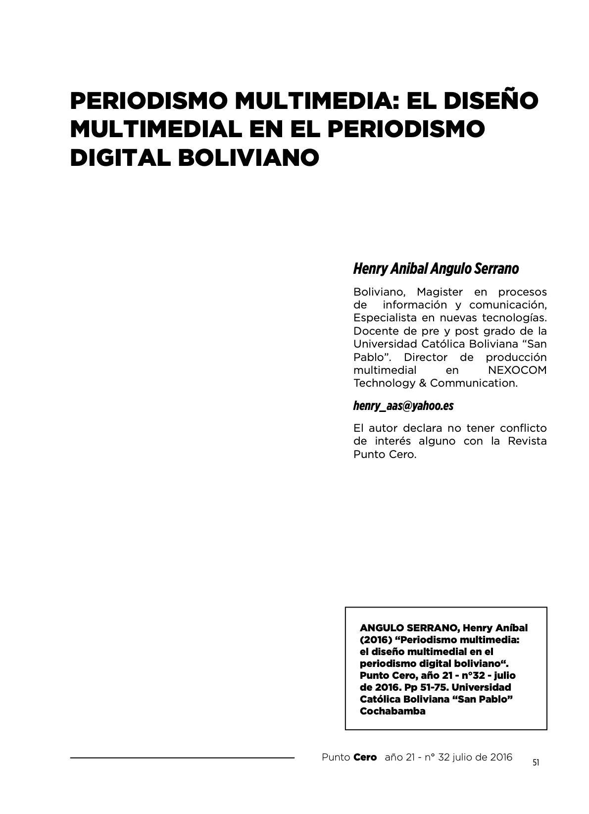Periodismo Multimedia: El diseño multimedial en el periodismo digital boliviano