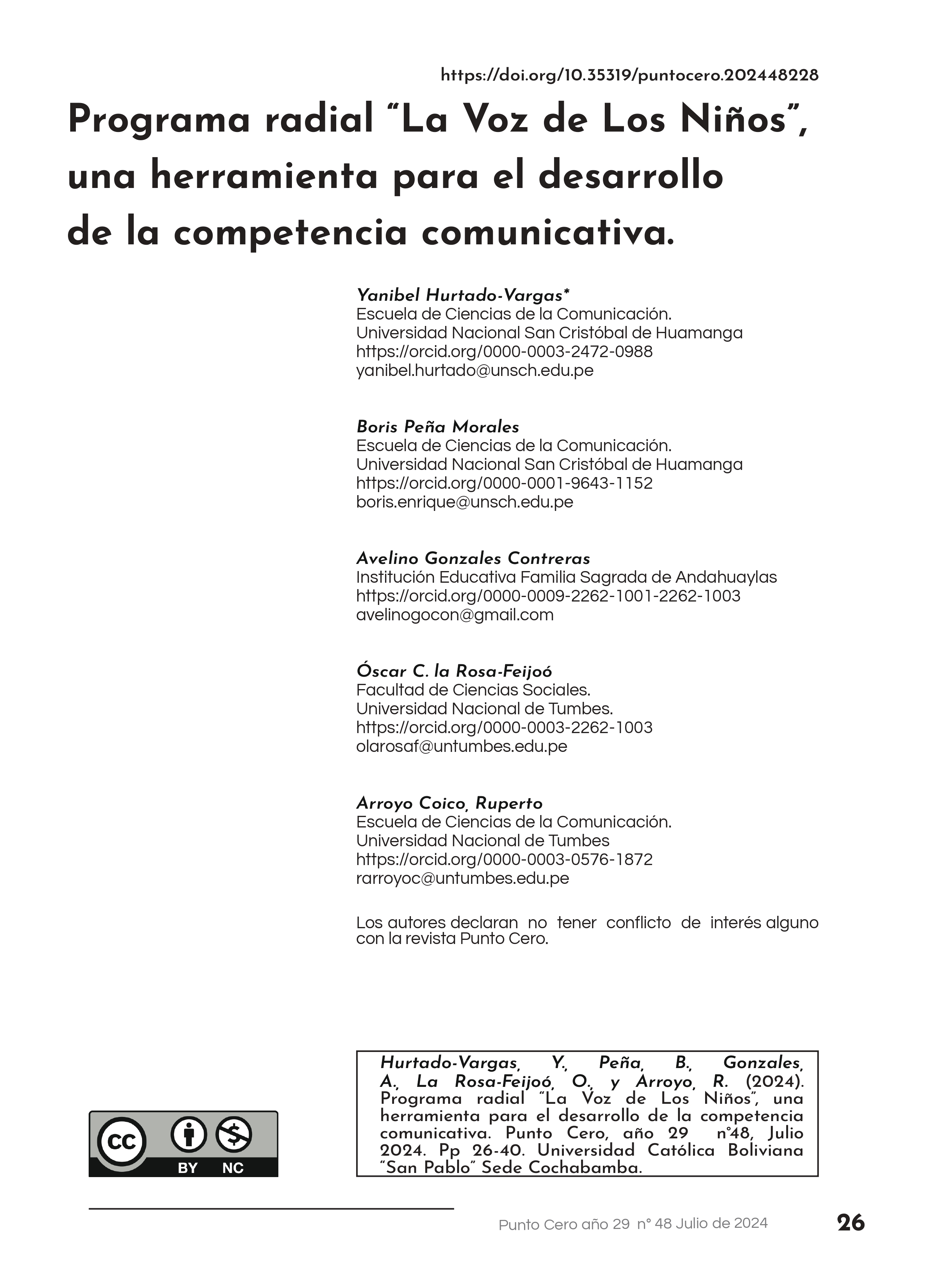 RADIO PROGRAM «THE VOICE OF CHILDREN» AND THE DEVELOPMENT OF COMMUNICATIVE COMPETENCE