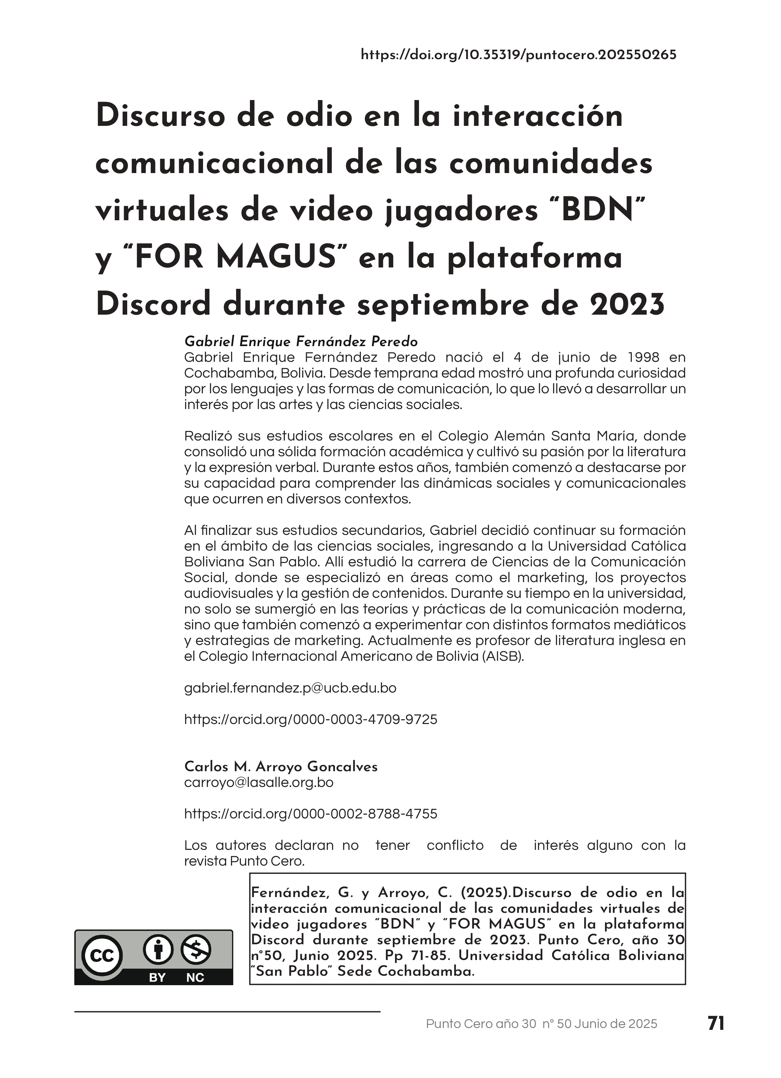Discurso de odio en la interacción comunicacional