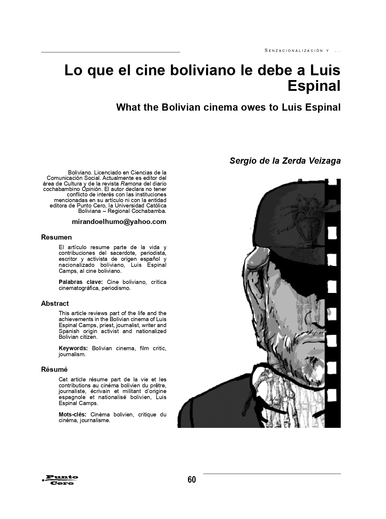Lo que el cine boliviano le debe a Luis Espinal